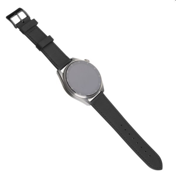 FIXED bőrszíj Quick Release 20 mm szélességgel for smartwatch, fekete