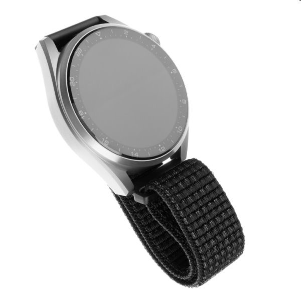 FIXED Nylon szíj for Smartwatch 22 mm, reflex fekete