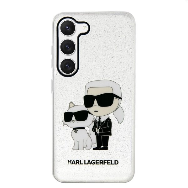 Tok Karl Lagerfeld IML Glitter Karl and Choupette NFT Samsung Galaxy S23 számára, átlátszó