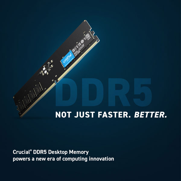 Crucial DDR5 16GB kit 4800MHz CL40 Unbuffered Crucial DDR5 16GB kit 4800MHz CL40 Unbuffered