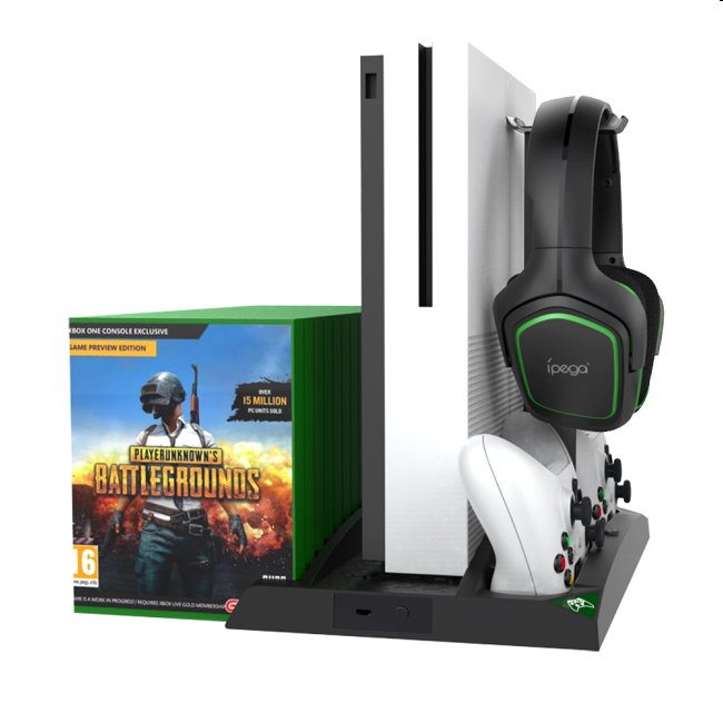 iPega XB007 dokkolóállomás Xbox One, One S és One X, Vezeték nélküli vezérlő és fejhallgató számára iPega XB007 dokkolóállomás Xbox One, One S és One X, Vezeték nélküli vezérlő és fejhallgató számára