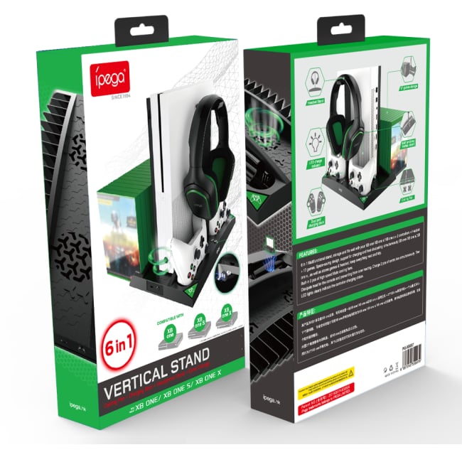 iPega XB007 dokkolóállomás Xbox One, One S és One X, Vezeték nélküli vezérlő és fejhallgató számára iPega XB007 dokkolóállomás Xbox One, One S és One X, Vezeték nélküli vezérlő és fejhallgató számára