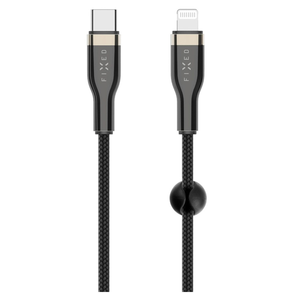 FIXED Fonatos adat- és töltőkábel USB-C/Lightning MFI, PD, 1,2 m, fekete