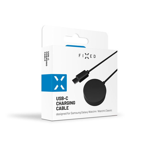 FIXED USB-C töltőkábel Samsung Galaxy Watch 4 és további Samsung Galaxy modellek számára, fekete FIXED USB-C töltőkábel Samsung Galaxy Watch 4 és további Samsung Galaxy modellek számára, fekete