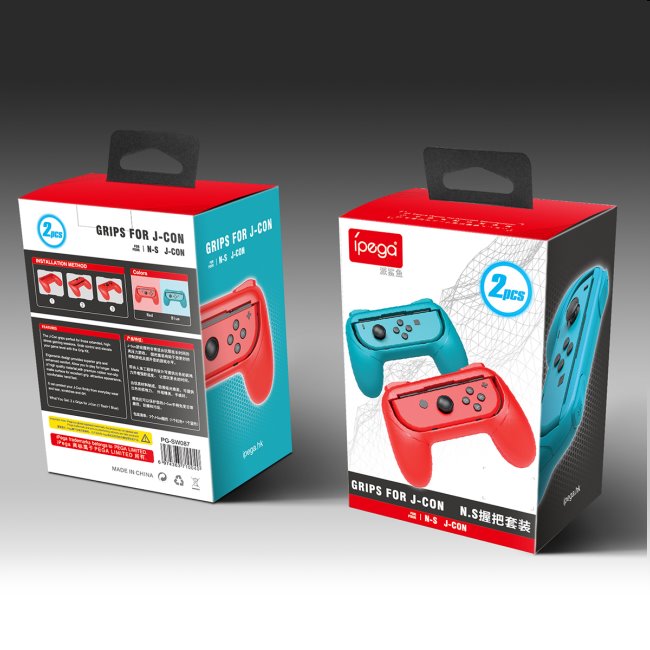 iPega gamepad Grip Nintendo Joy-Con vezérlők számára, kék/piros (2db)