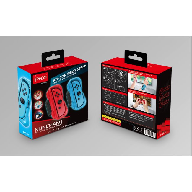 iPega Grip szíjjal Nintendo Joy-Con vezérlők számára, kék/piros (2db) iPega Grip szíjjal Nintendo Joy-Con vezérlők számára, kék/piros (2db)
