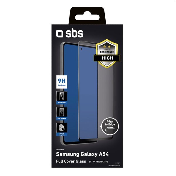 SBS Full Cover edzett üveg Samsung Galaxy S23 FE/A54 5G számára, fekete