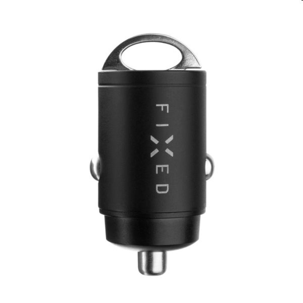 FIXED Autós töltőkészlet 2xUSB-C kimenettel és USB-C/Lightning kábellel, PD támogatás, 1,2 m, MFI 30W, fekete