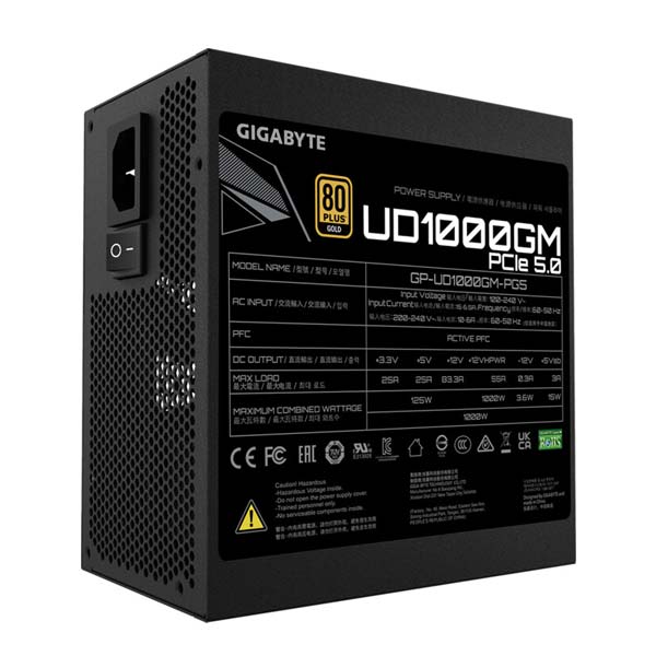 Gigabyte UD1000GM PG5 tápegység, 1000W, ATX, 80PLUS Gold, Modular Gigabyte UD1000GM PG5 tápegység, 1000W, ATX, 80PLUS Gold, Modular