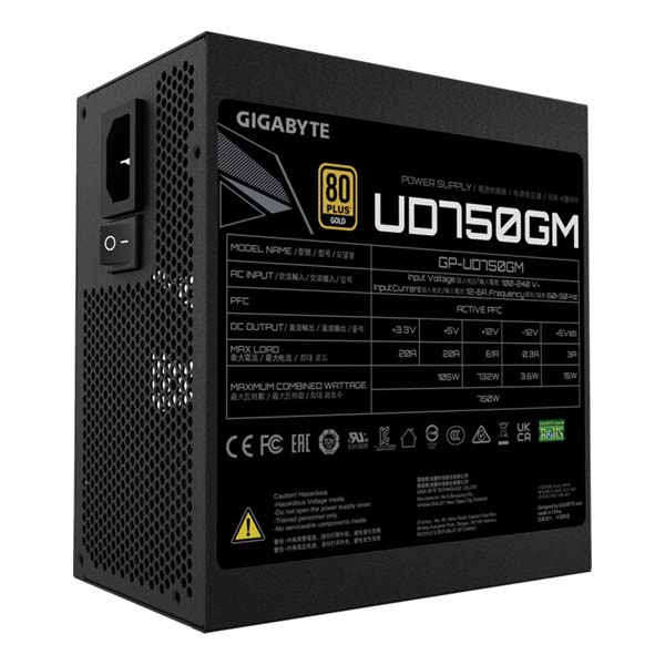 Gigabyte UD750GM tápegység, 750W, ATX, 80PLUS Gold, Modular