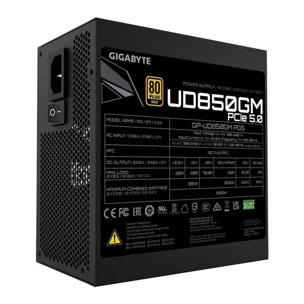 Gigabyte UD850GM PG5 tápegység, 850W, ATX, 80PLUS Gold, Modular Gigabyte UD850GM PG5 tápegység, 850W, ATX, 80PLUS Gold, Modular