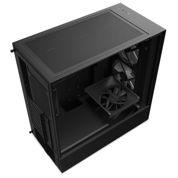NZXT case H5 Flow RGB Kiadás / 2x120 mm fan / USB 3.0 / USB-C 3.1 / RGB / tempered glass / mesh panel / fekete