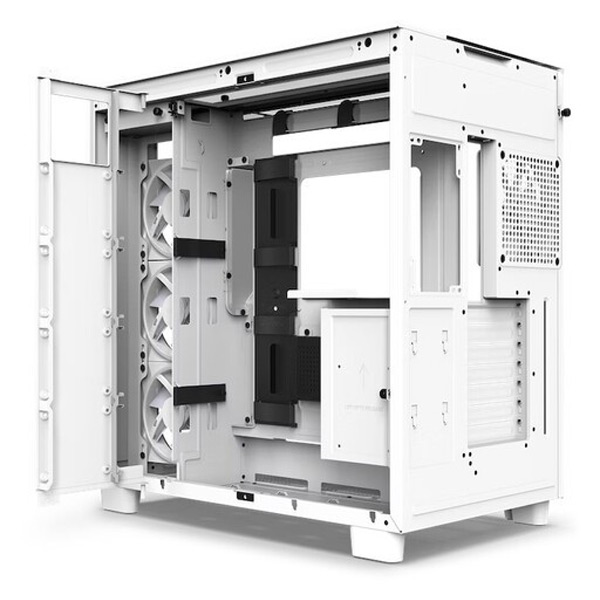 NZXT case H9 Elite Dual-chambers ATX / 3 x RGB 120 mm / 1x 120 mm fan / prosklená / RGB&fan controler / fehér