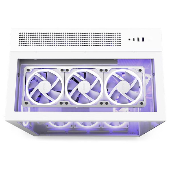 NZXT case H9 Elite Dual-chambers ATX / 3 x RGB 120 mm / 1x 120 mm fan / prosklená / RGB&fan controler / fehér