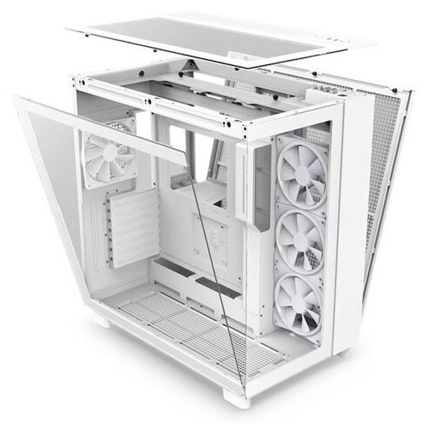 NZXT case H9 Elite Dual-chambers ATX / 3 x RGB 120 mm / 1x 120 mm fan / prosklená / RGB&fan controler / fehér NZXT case H9 Elite Dual-chambers ATX / 3 x RGB 120 mm / 1x 120 mm fan / prosklená / RGB&fan controler / fehér