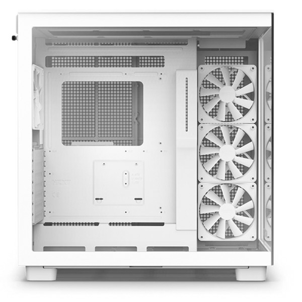 NZXT case H9 Flow Dual-chambers ATX / 4x120mm fan / 10xfan / mesh top / glass side panel, front / fehér