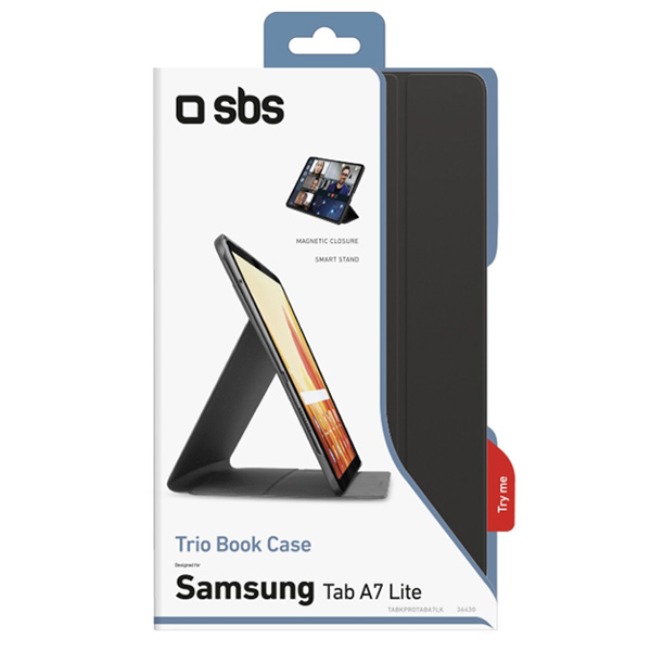 Trio Book Pro tok Samsung Galaxy Tab A7 Lite számára, fekete Trio Book Pro tok Samsung Galaxy Tab A7 Lite számára, fekete