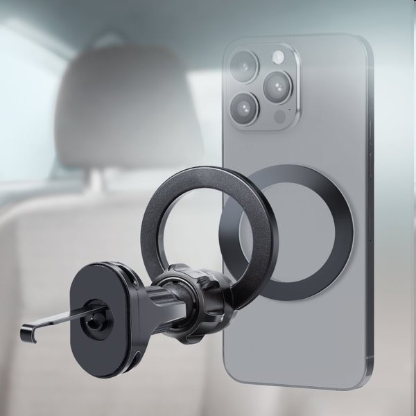 SBS - Circle Mag autós tartó MagSafe töltéssel, szellőzőrostélyra, fekete