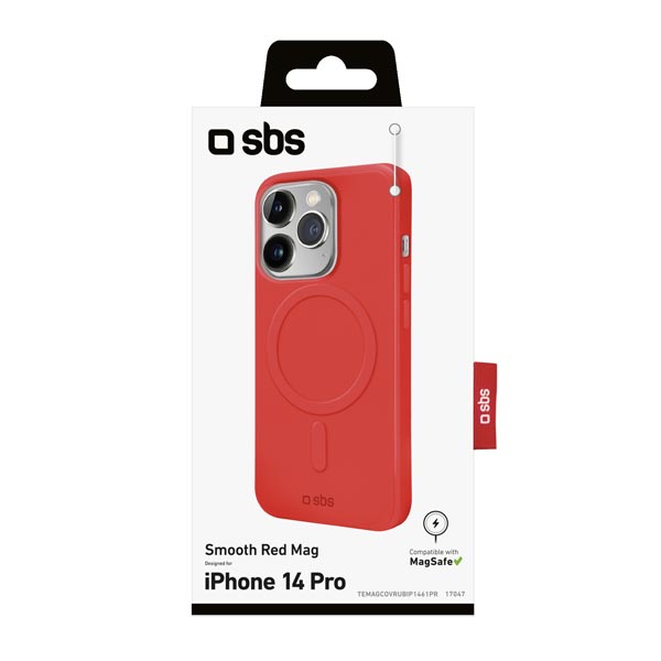 SBS Smooth Mag tok MagSafe kompatibilis iPhone 14 Pro számára, piros