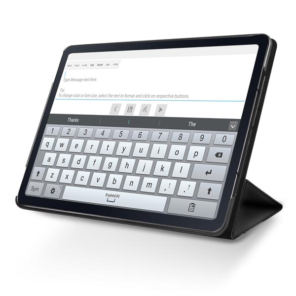 SBS Trio Book tok Samsung Galaxy Tab S7+/S7 FE/S8+ számára, fekete