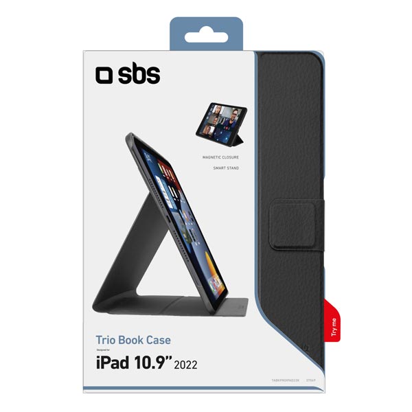 SBS Trio Book Pro tok iPad 10,9'' (2022) számára, fekete