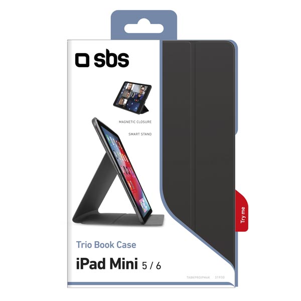 SBS Trio Book Pro tok iPad mini 6/5 számára, fekete