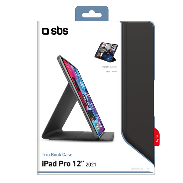 SBS tok Trio Book Pro iPad Pro 12'' 2021 számára, fekete SBS tok Trio Book Pro iPad Pro 12'' 2021 számára, fekete