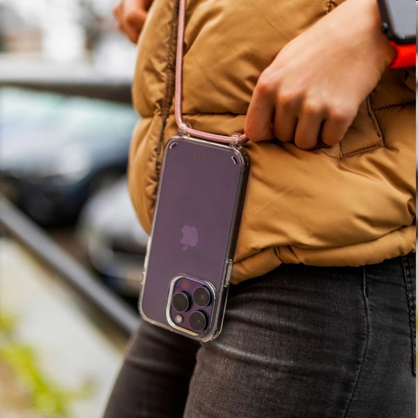 FIXED Pure Neck nyakbaakasztós madzaggal Apple iPhone 7/8/SE (2020/2022) számára, rózsaszín FIXED Pure Neck nyakbaakasztós madzaggal Apple iPhone 7/8/SE (2020/2022) számára, rózsaszín