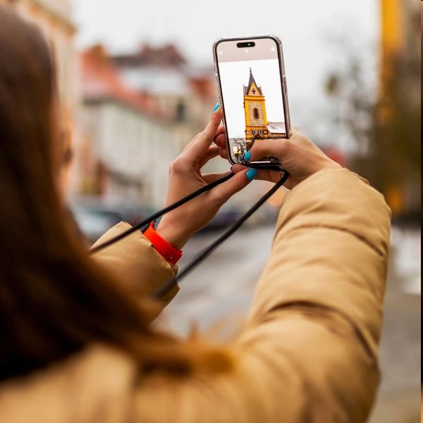 FIXED Pure Neck nyakbaakasztós madzaggal Samsung Galaxy A54 5G számára, fekete FIXED Pure Neck nyakbaakasztós madzaggal Samsung Galaxy A54 5G számára, fekete