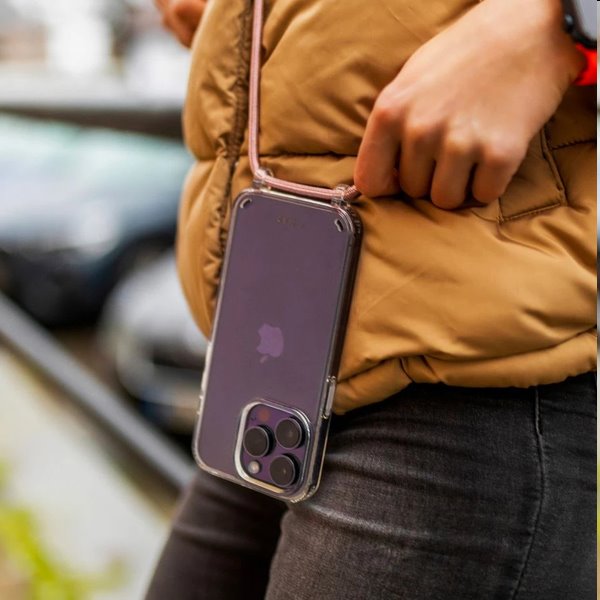 FIXED Pure Neck nyakbaakasztós madzaggal Samsung Galaxy A54 5G számára, rózsaszín FIXED Pure Neck nyakbaakasztós madzaggal Samsung Galaxy A54 5G számára, rózsaszín
