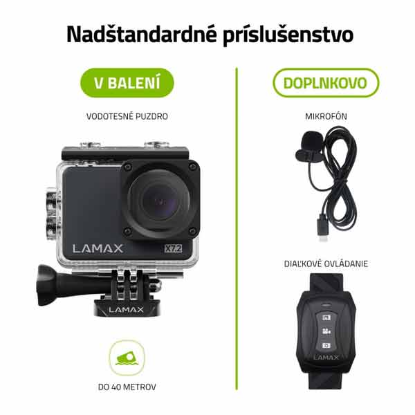 LAMAX X7.2 akciókamera, fekete LAMAX X7.2 akciókamera, fekete