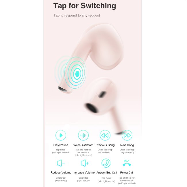 Mibro Earbuds 4 TWS, rózsaszín