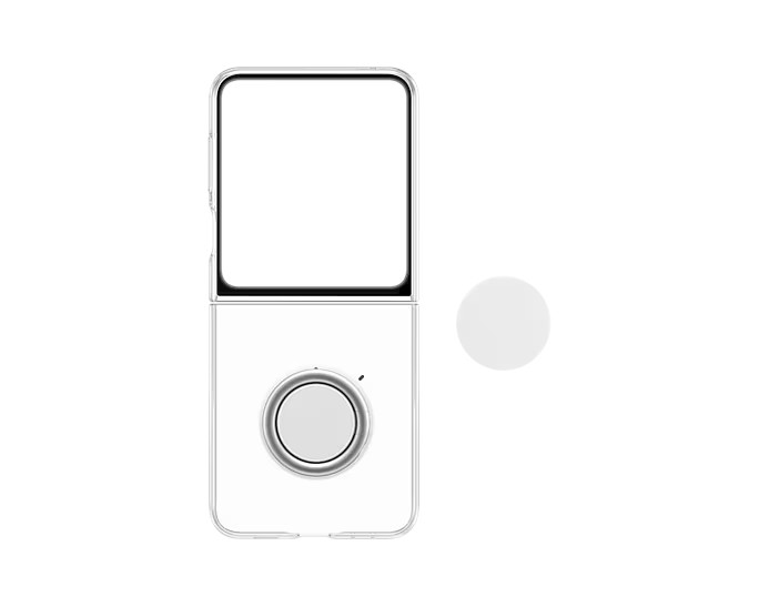 Clear Gadget tok Samsung Galaxy Z Flip5 számára, transparent (levehető fogantyúval) Clear Gadget tok Samsung Galaxy Z Flip5 számára, transparent (levehető fogantyúval)