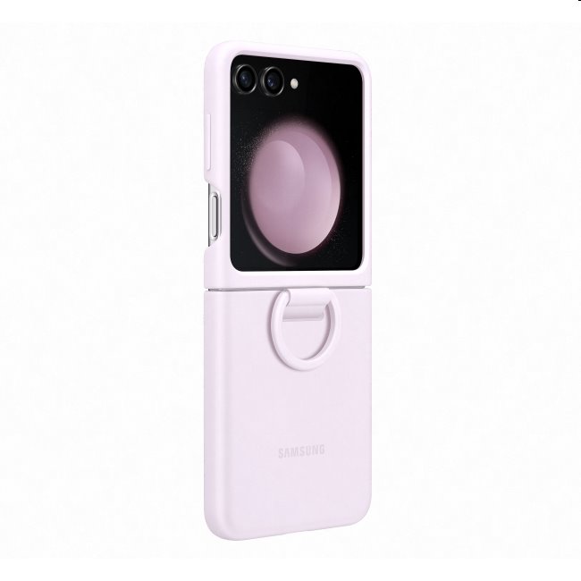 Silicone Cover tok ujjtartóval Samsung Galaxy Z Flip5 számára, dynamic lavender