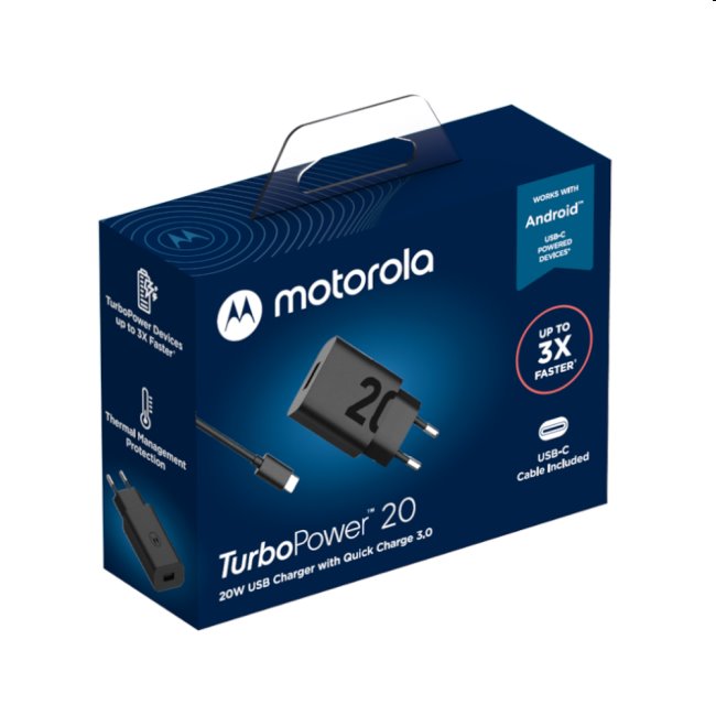 Motorola gyorstöltő TurboPower 20W kábellel, fekete