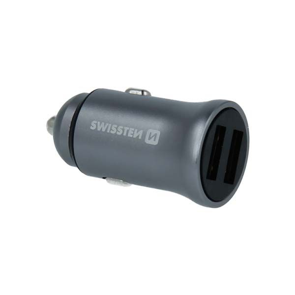 Swissten CL Adapter 2x USB 4,8A, ezüst Swissten CL Adapter 2x USB 4,8A, ezüst