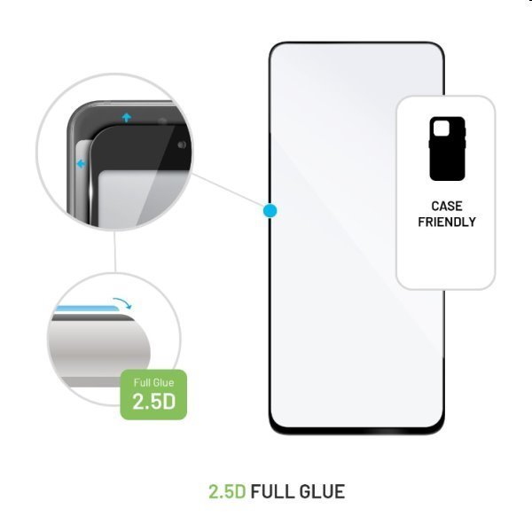 FIXED Full-Cover Edzett védőüveg Honor 90 lite 5G számára, fekete