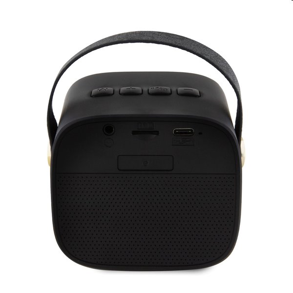 Guess Mini Bluetooth Hangszóró PU 4G Strap, fekete