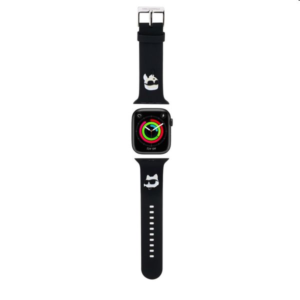 Karl Lagerfeld Karl and Choupette Head NFT szíj Apple Watch 38/40mm számára, fekete