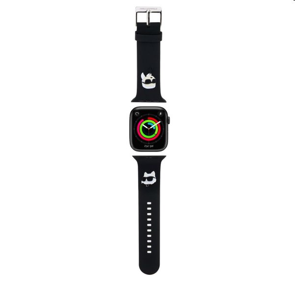 Karl Lagerfeld Karl and Choupette Head NFT szíj Apple Watch 38/40mm számára, fekete Karl Lagerfeld Karl and Choupette Head NFT szíj Apple Watch 38/40mm számára, fekete