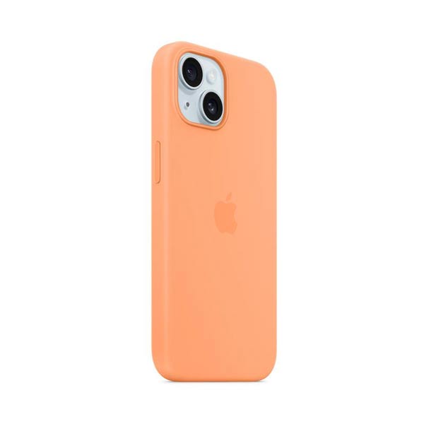 Apple iPhone 15 Szilikontok MagSafe-vel - Orange Sorbet