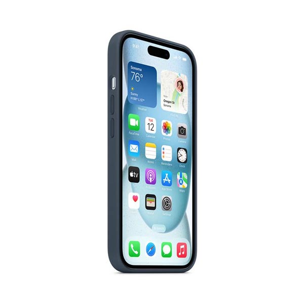 Apple iPhone 15 Szilikontok MagSafe-vel - Storm Kék