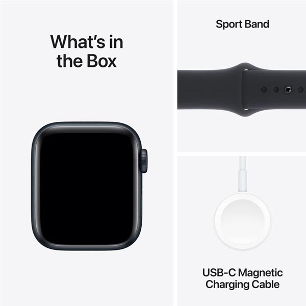 Apple Watch SE GPS 40mm Midnight Aluminium Case Midnight Sport szíjjal - M/L