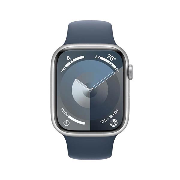 Apple Watch Series 9 GPS 41mm ezüst Aluminium Case Storm Kék Sport szíjjal - S/M