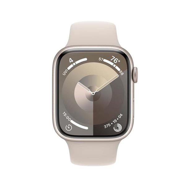 Apple Watch Series 9 GPS 41mm Starlight Aluminium Case Starlight Sport szíjjal - S/M
