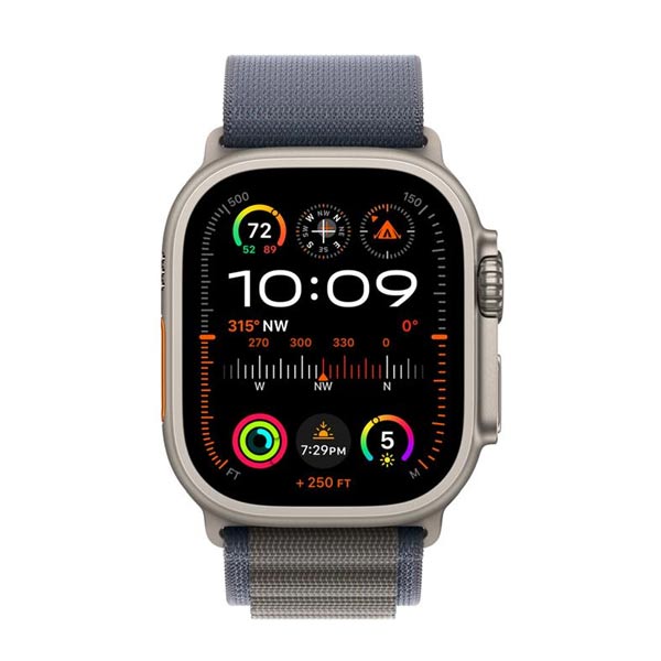 Apple Watch Ultra 2 GPS + Cellular, 49mm Titanium Case Kék Alpine Loop-pal - Közepes