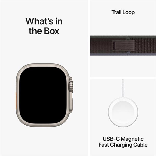 Apple Watch Ultra 2 GPS + Cellular, 49mm Titanium Case Kék/Fekete Trail Loop-pal - M/L