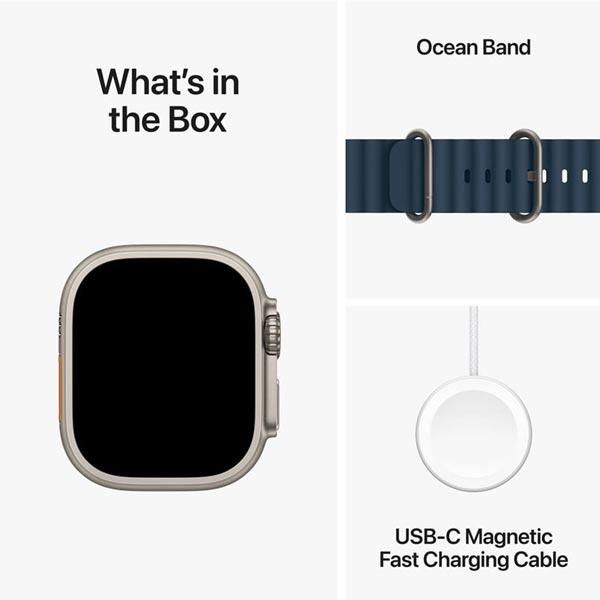 Apple Watch Ultra 2 GPS + Cellular, 49mm Titanium Case Kék Ocean szíjjal