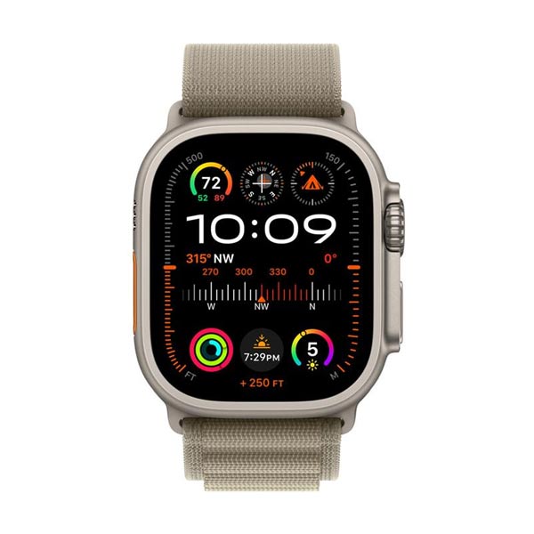 Apple Watch Ultra 2 GPS + Cellular, 49mm Titanium Case Olive Alpine Loop-pal - Nagy