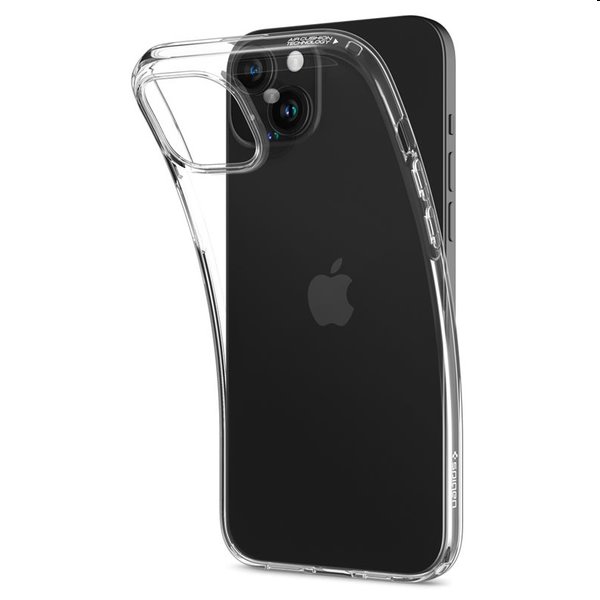 Spigen Liquid Crystal Glitter tok Apple iPhone 15 Plus számára, átlátszó
